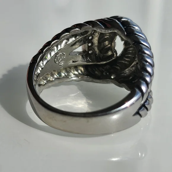 Premier Designs "Bound Together" faux rhodium plated unisex ring size 11.5 nwot - Picture 7 of 12